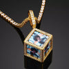 Gold/Silver/Rose Gold Cube Picture Charm w/Rope Chain